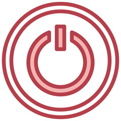 POWER red line icon,linear,outline,graphic,illustration