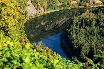 Saarschleife, bei Mettlach, Aussichtspunkt Cloef, Saarland, Deutschland < english> Saarschleife,...