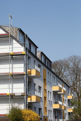 Baugerüst, Baustelle, Modernes weisses Wohngebäude, Deutschland, Europa