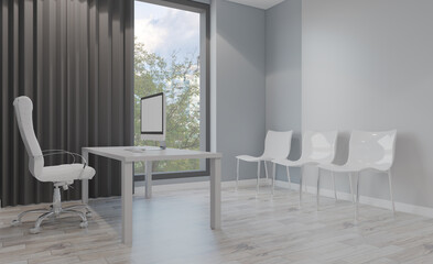 Modern office Cabinet.  3D rendering.   Meeting room