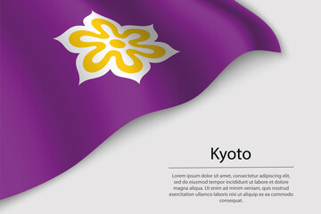 Fototapeta na wymiar Wave flag of Kyoto is a region of Japan