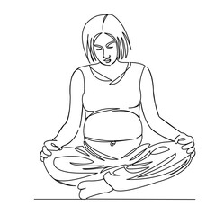 pregnant woman in lotus position
