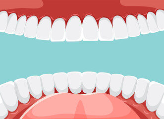 Fototapeta premium Human teeth inside mouth with whiten teeth