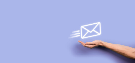 Email marketing and newsletter concept.Contact us by newsletter email and protect your personal...