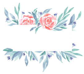 décors horizontal fleur aquarelle