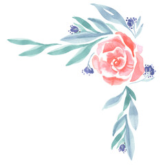 bouquet coin fleur aquarelle