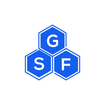 GSF letter logo design on White background. GSF creative initials letter logo concept. GSF letter design. 
