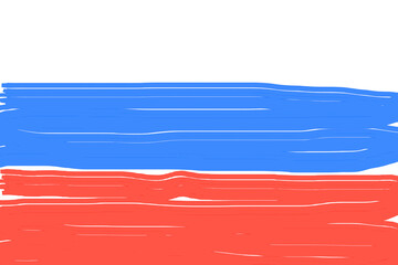 Fototapeta premium Flag of Russia painted with brush strokes