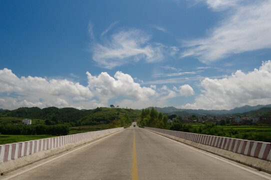 High way and clouds have no end