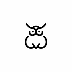 wisdom wildlife owl animal Outline Icon, Logo, and illustration