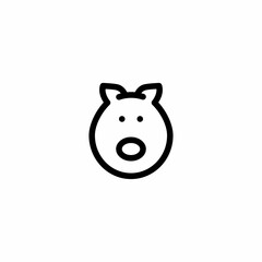 swine pork pig Outline Icon, Logo, and illustration