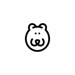 teddy bear animal Outline Icon, Logo, and illustration