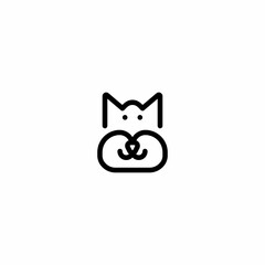Fototapeta premium dog wild pooch animal Outline Icon, Logo, and illustration