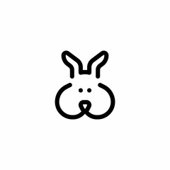 farm wildlife bunny rabbit Outline Icon, Logo, and illustration