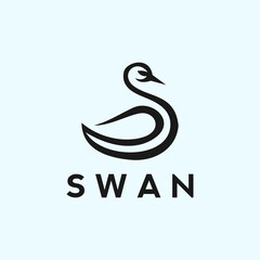 swan logo or goose vector
