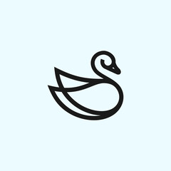 swan logo or goose vector