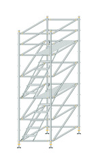 scaffolding, white background, used in construction areas.