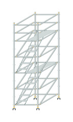 scaffolding, white background, used in construction areas.