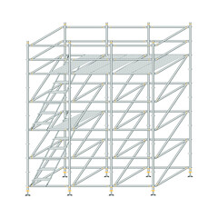 scaffolding, white background, used in construction areas.