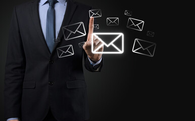 Email marketing and newsletter concept.Contact us by newsletter email and protect your personal...