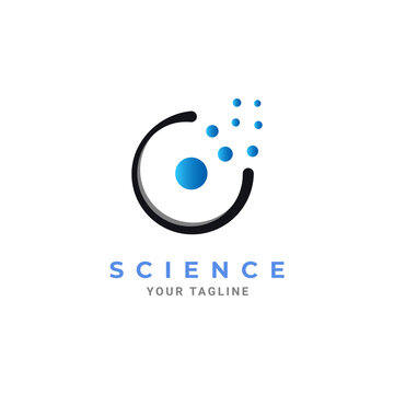 atomic science global design, icon for science technology