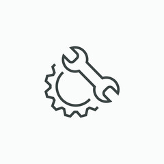 setting, technology, wheel, cog, mechanical icon vector isolated