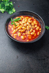 white bean tomato sauce legume beans food fresh healthy meal diet snack on the table copy space food background keto or paleo diet