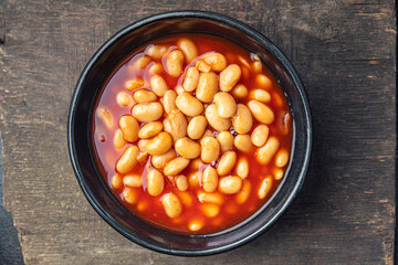 white bean tomato sauce legume beans food fresh healthy meal diet snack on the table copy space food background keto or paleo diet