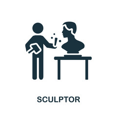Sculptor icon. Monochrome simple Sculptor icon for templates, web design and infographics