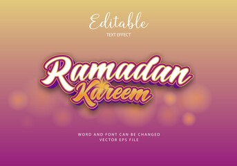 ramadan kareem text effect with beautiful colors 
