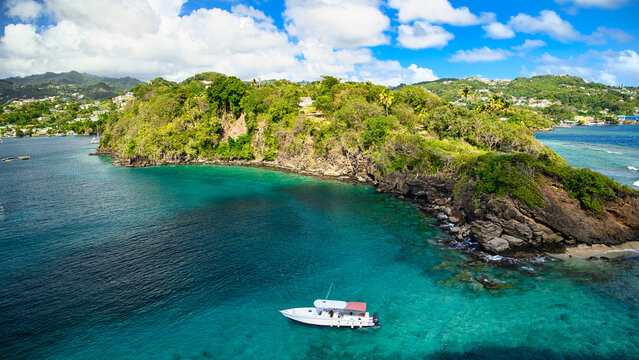 A view of Fort Duvernette on St. Vincent in the Caribbean