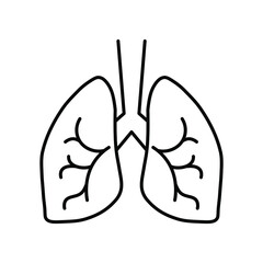 lungs. Line icon for web design