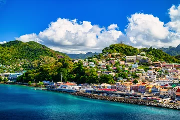 Deurstickers St. George's capital of the Caribbean island of Grenada © Andreas Völkel1/Wirestock Creators