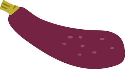 Organic Eggplant Cartoon Illustration