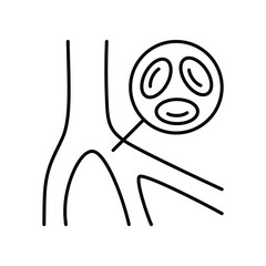 venous system, veins, blood. Line icon