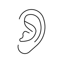 ear, hearing. Line icon for web design