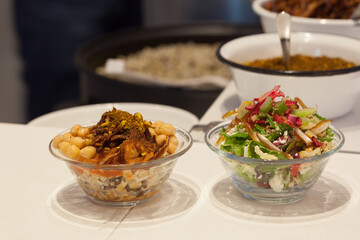 chickpea salad and vegetable salad 