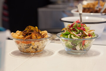 chickpea salad and vegetable salad 