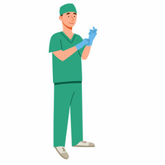 The character of a full-length European male doctor.