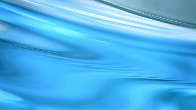 Super Slow Motion Shot of Waving Blue Gel Liquid at 1000fps.