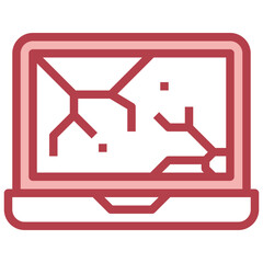 LAPTOP red line icon,linear,outline,graphic,illustration