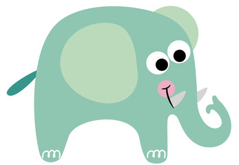 Funny elephant isolated on white