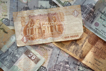 Background of different Egyptian banknotes