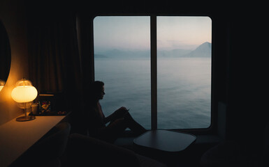Person in a Ferry cabin