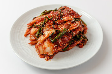 Kimchi geotjeori on a white background