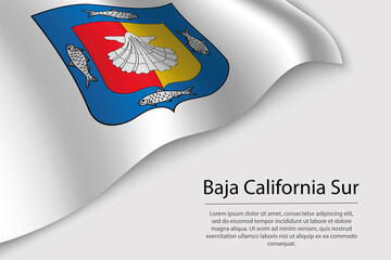 Wave flag of Baja California Sur is a region of Mexico