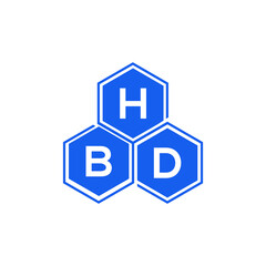 HBD letter logo design on black background. HBD  creative initials letter logo concept. HBD letter design.