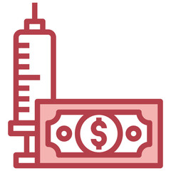 Obraz premium SYRINGE red line icon,linear,outline,graphic,illustration