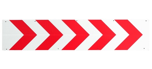 red white striped sign isolated over white