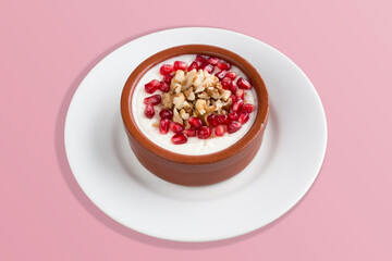 sütlaç narlı cevizli seramik kase